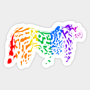 Rainbow King Cheetah (black) Sticker